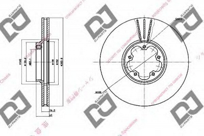DJ PARTS bd1476 -  Тормозной диск